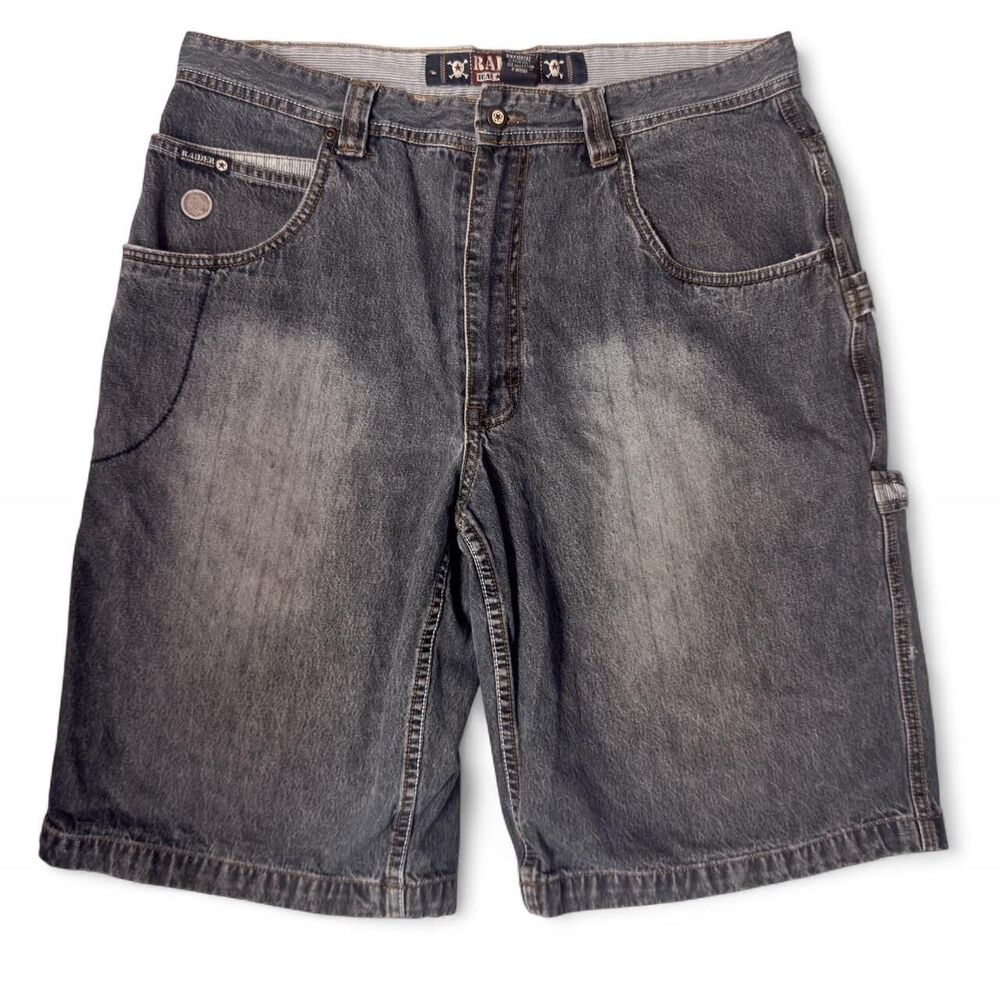 (1999-2003) Raider Jean Company Skull Jorts/Carpenter Shorts - Blue - 36